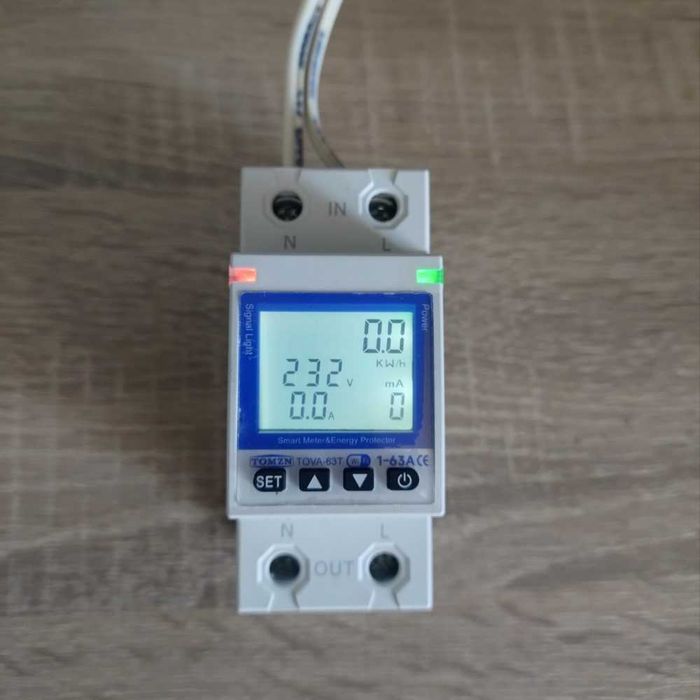 WiFi Смарт Защита и Електромер TOMZN TOVA-63T – 63A | Tuya Smart / Smart Life