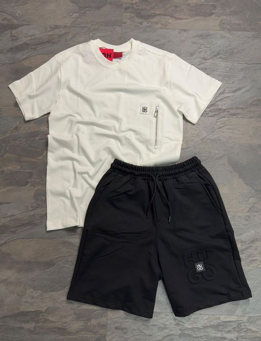 Мъжки летен комплект – тениска + къси панталони HUGO BOSS | Топ модел