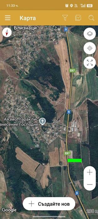 Продава се Парцел в с. Близнаци, Област Варна - 9195 кв.м за 12 €/кв.м - Снимка #1