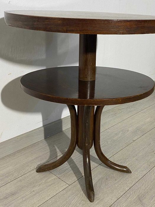 Masă Rotundă Vintage din Lemn 60X67 cm; Măsuță Cafea