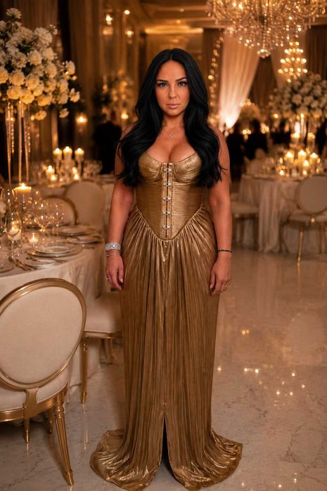 Rochie de ocazie aurie premium