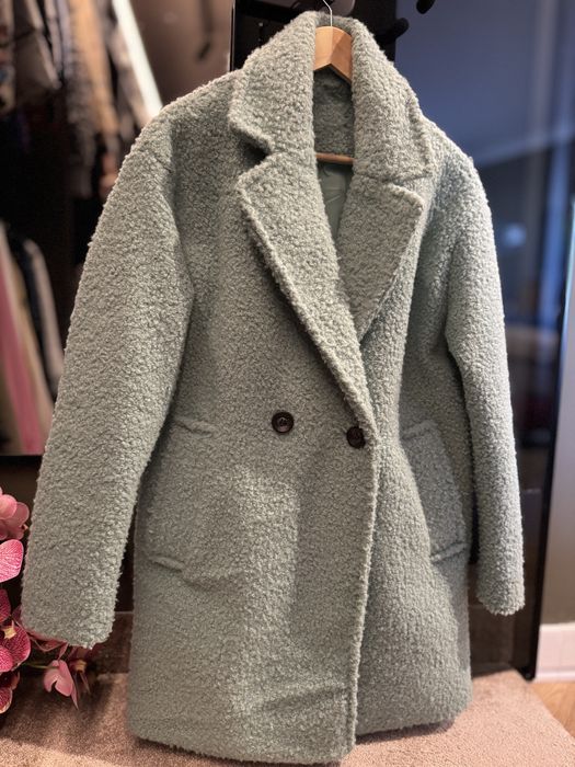 Palton teddy turquoise S/M