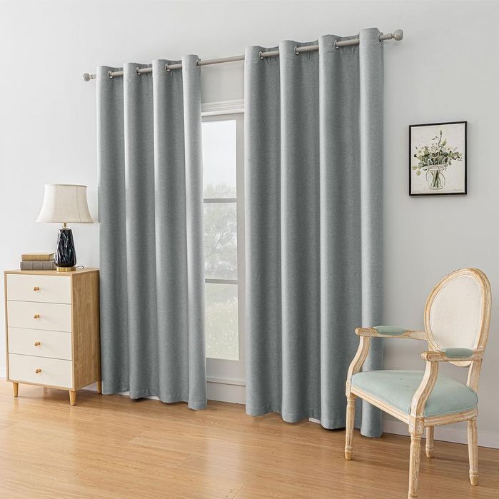 Set 2 draperii blackout 140x280 gri efect in Ystyle