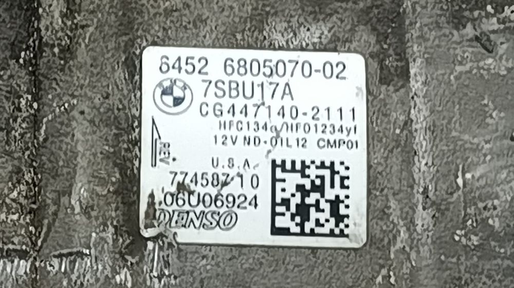 Compresor clima ac 3.0 d n47d30c 6805070-02 BMW X5 F15 [2013 - 2018]