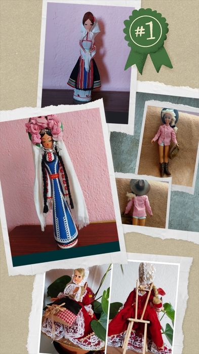 Дървена кукла с българска носия,детски мини барабани и други