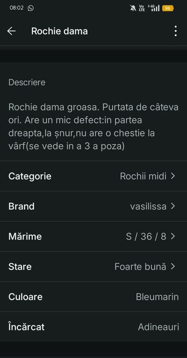 Rochie groasa dama
