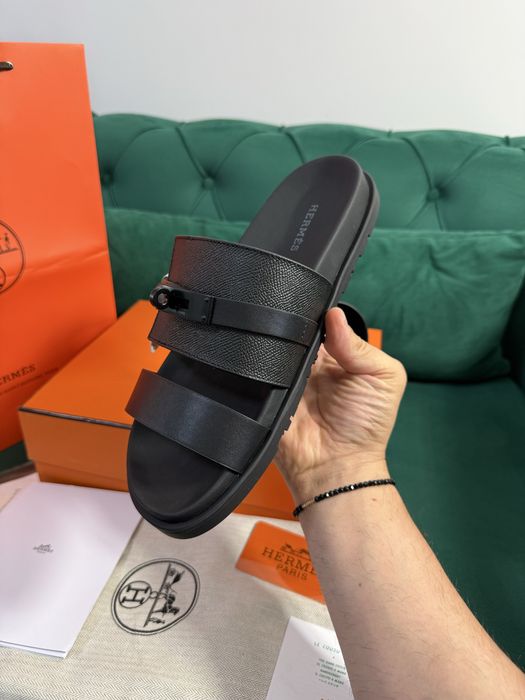 Papuci Hermes piele naturala 100% Full Box colectie noua