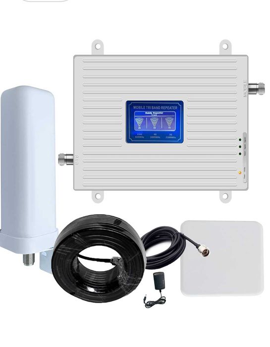 Усилвател за GSM сигнал, трибандов, 900/1800/2100MHz нов комплект