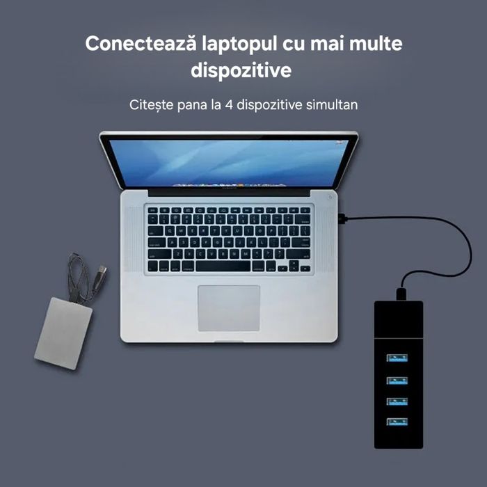 Hub USB 3.0 și 2.0 Ultra Rapid: 5Gb/s. Spliter,adaptor universal.