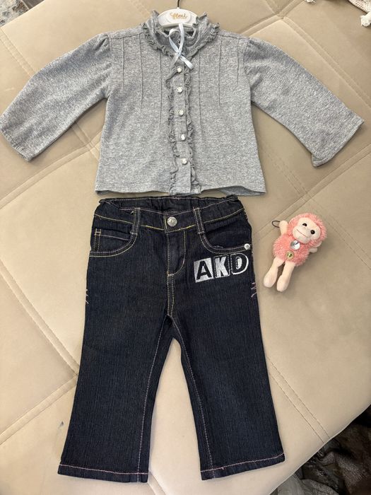 Продаются нарядная блузка с джинсами на 1/1,5 года девочке