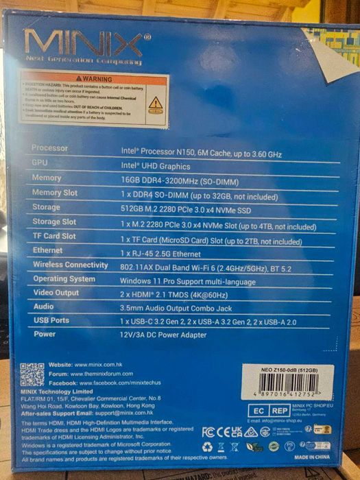 Мини компютър - 16GB DDR4 + 512GB SSD + Win 11 (чисто нови с гаранция)