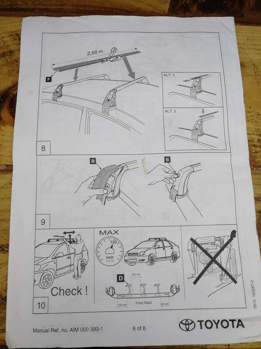 Оригинални греди, багажник за Тойота Авенсис 2 и 3 седан 2003-2018
