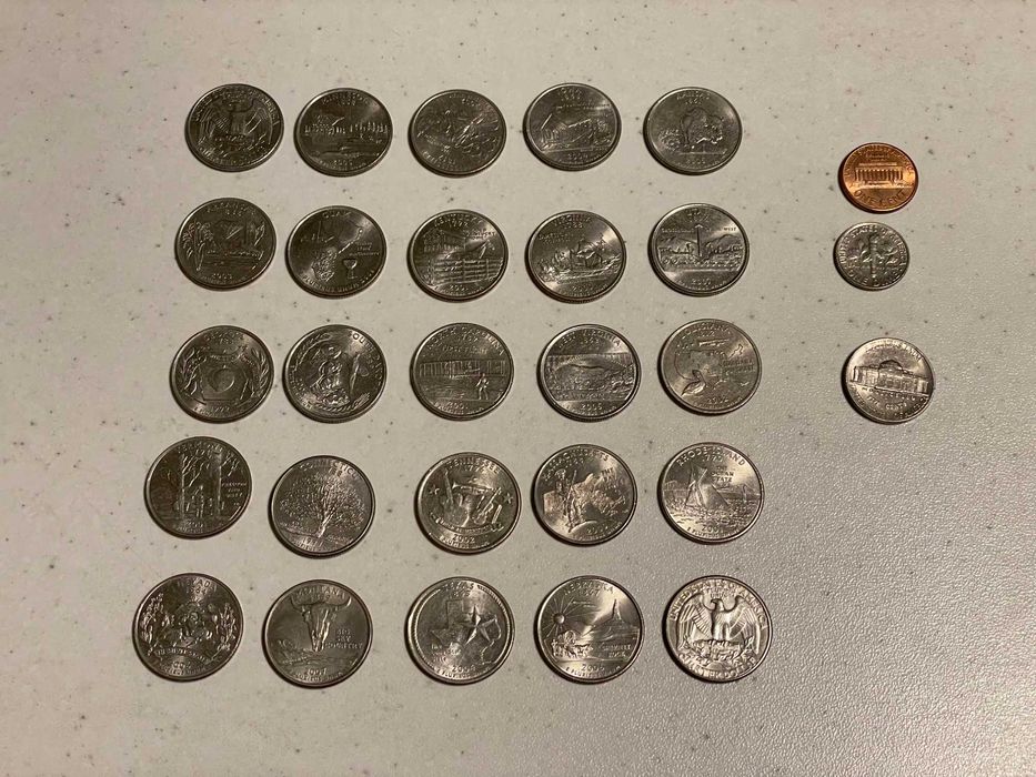 Стари монети от САЩ, Германия, Австрия, Белгия, Великобритания