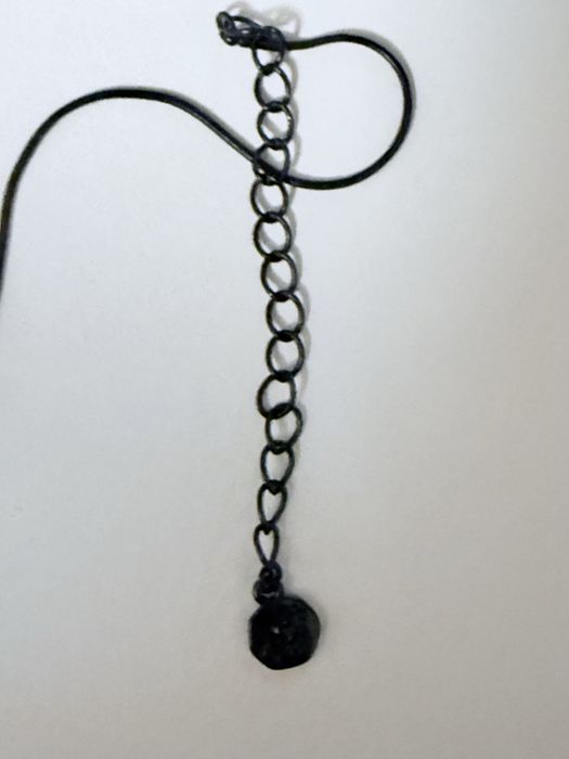 Colier statement, negru, cu pietre rosii