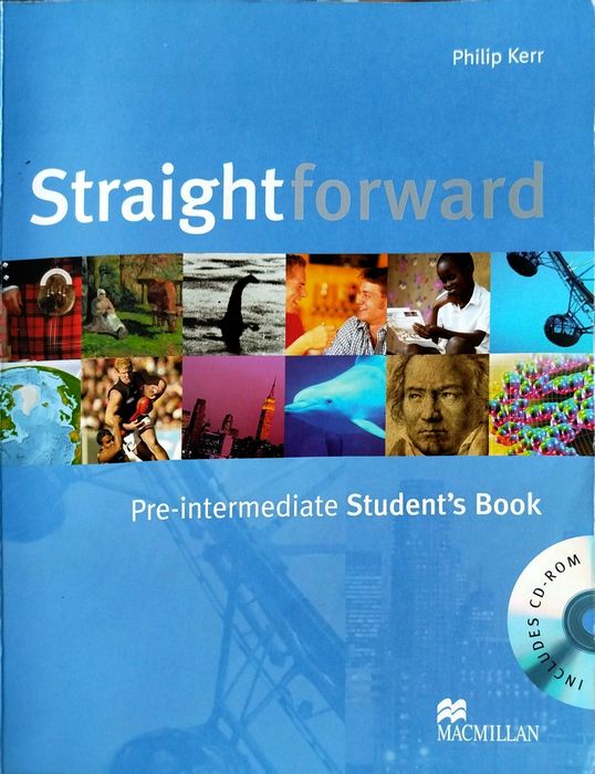 Учебник и тетрадка по английски език Straightforward Pre-intermediate Student’s Book + Workbook (Първо издание) с автор Филип Кер и издател Macmillan.