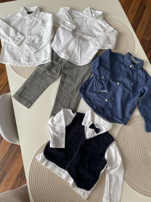 Set de haine pentru băieței (cămăși, pantaloni), pentru vârsta de 1,5–2 ani (18–24 luni) — mărci: TEX baby, H&M, Next.