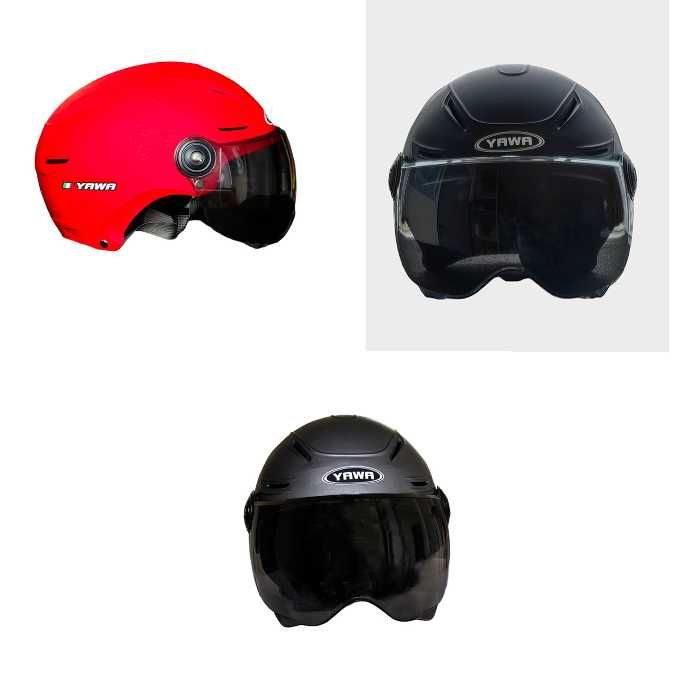 Каска за мотор PA523, С Визьор, сиво, черно и червено