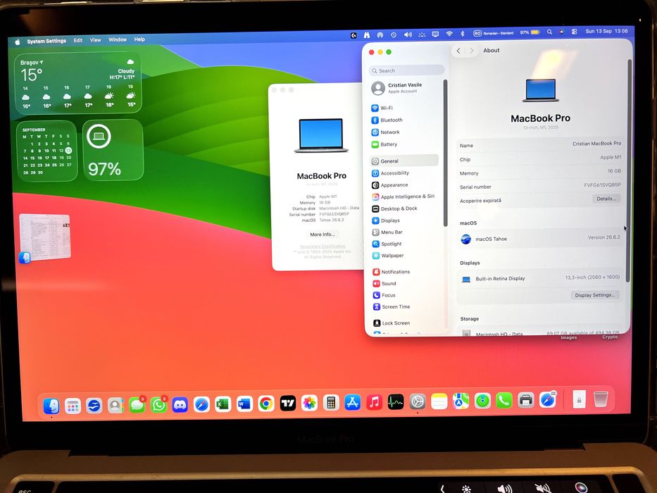 MacBook Pro 13” | M1 | Touch Bar + Touch ID | 16GB RAM | 512GB SSD | Factură cu TVA 21% | Rapid, elegant și Pregătit de Muncă