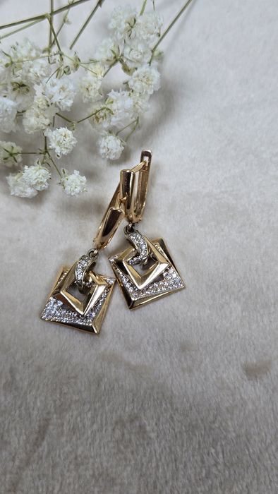 Серьги золотые ЖанТаС ломбард Астана