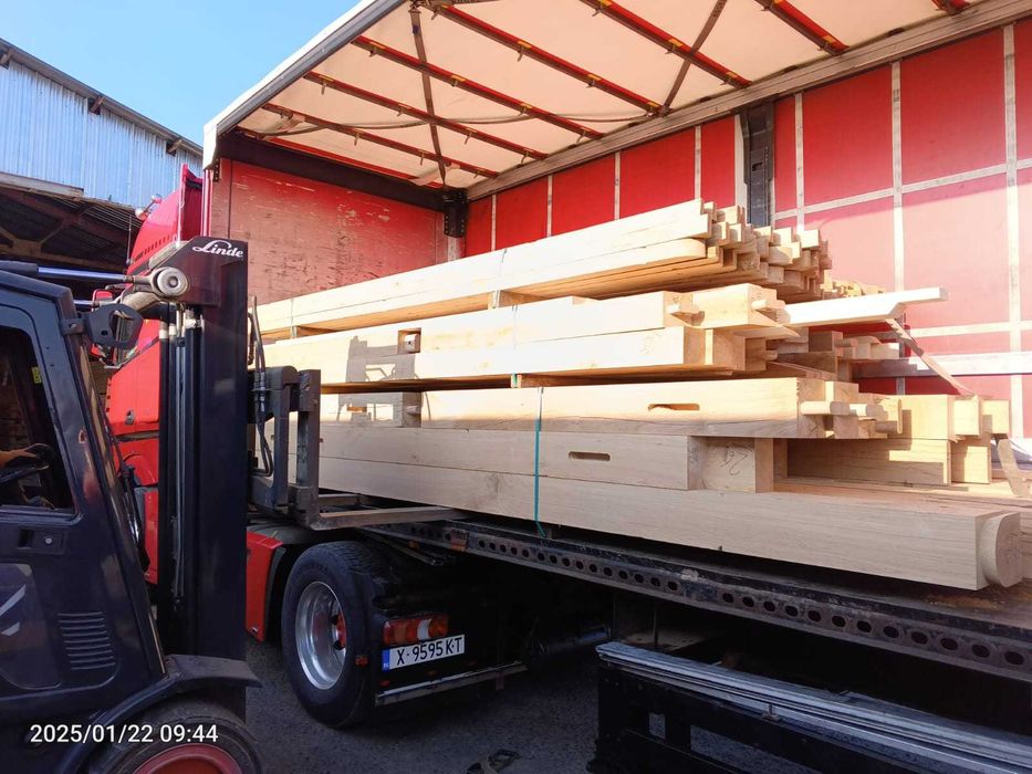 сглобяема дървена къща от масивно дърво дъб 10х5.5м