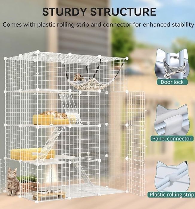 YITAHOME Cușcă pentru pisici mare cu 4 niveluri