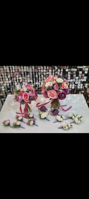 Buchet mireasa/ nașă flori artificiale