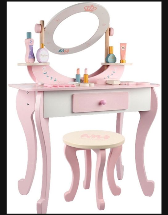 Трюмо детское деревянный розовый