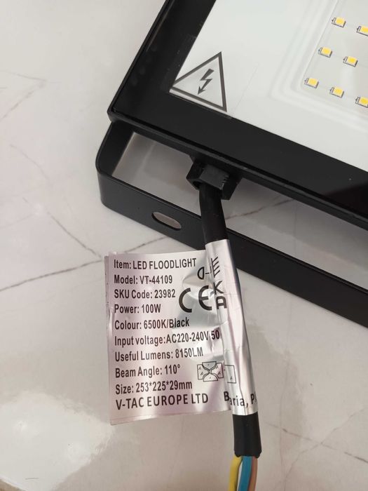 LED Прожектор 100W 6500K IP65 V-TAC, лед прожектор, НОВ