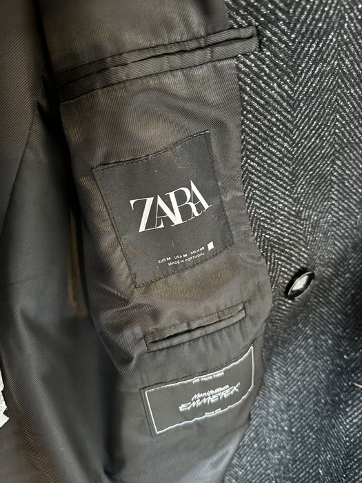Мъжко двуредово палто от вълна, Zara, размер М