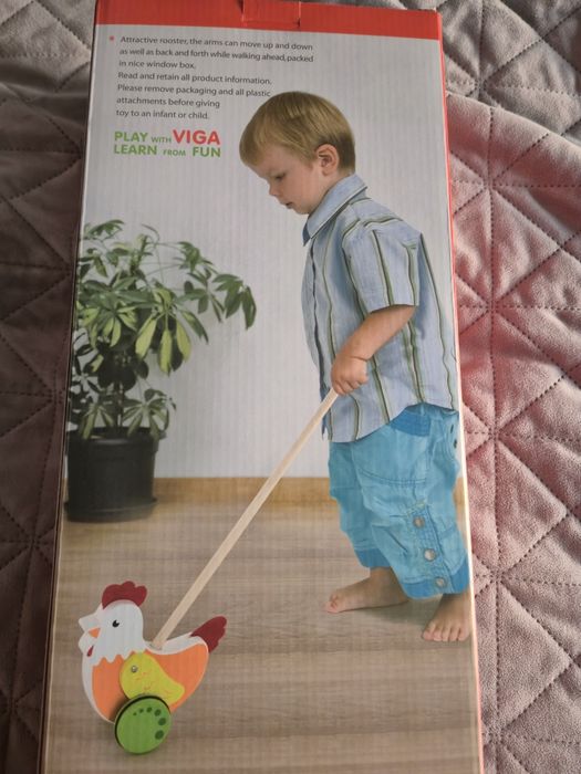 Дървена детска играчка - петле
