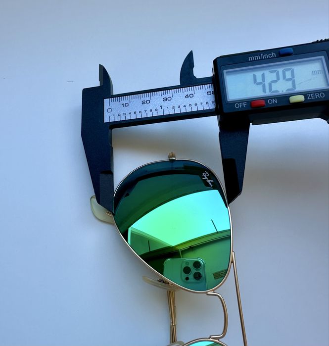 Ray Ban RB3025 Aviator Large Metal 58мм Green Mirror /отлични