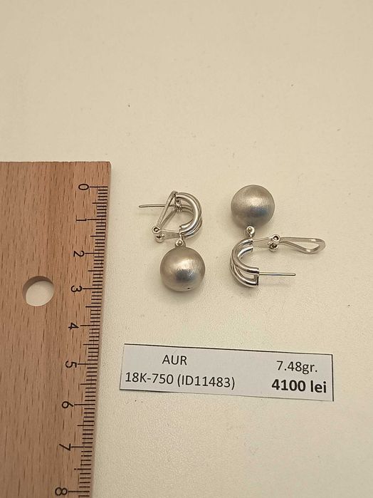 Cercei aur alb 18 Karate (7.48 grame) ID11483