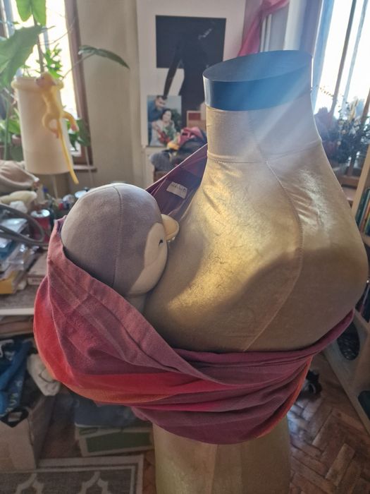 Sling cu inele, material respirabil din bumbac