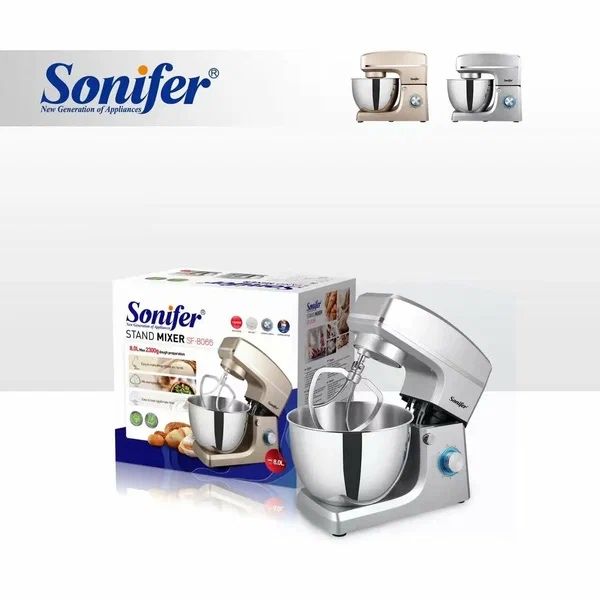 Планетарный миксер чаша 8л Sonifer SF-8066, мощность 1500Вт