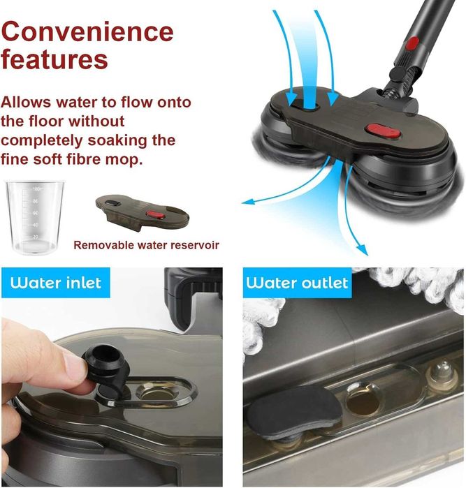 Електрическа приставка Моп за Dyson V7 V8 V10 V11 V15 (с 6 кърпи)