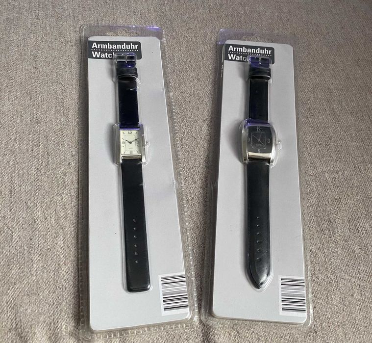 Ceasuri de mână quartz unisex, noi sigilate, curea piele neagră