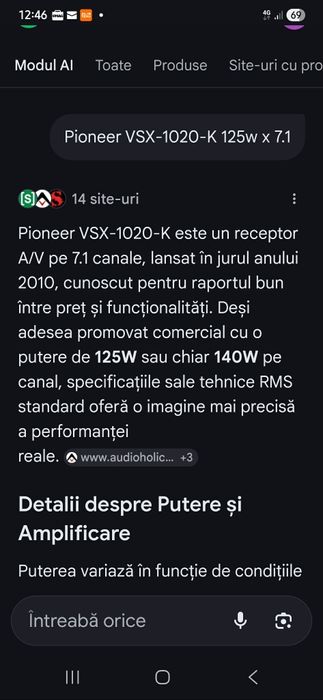 Vind anplificator Pioneer vsx-1020 nu am telecomanda