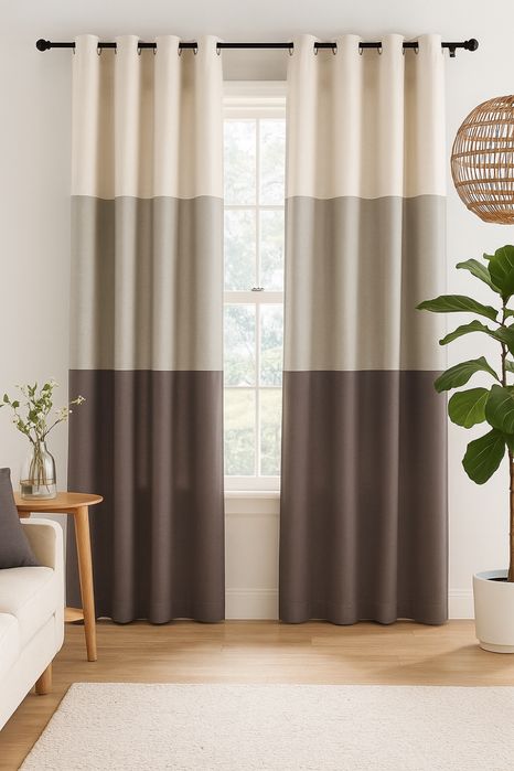 Шторы хлопок новые бежевые серые коричневые