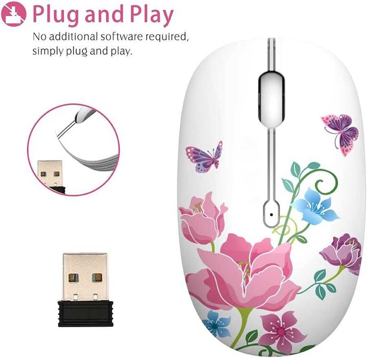 TENMOS M101  Сладка, безжична, компютърна мишка с USB приемник