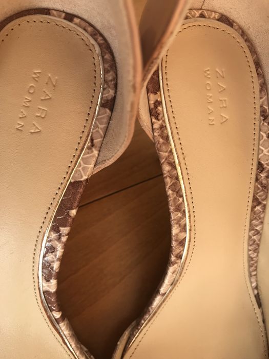 Елегантни обувки ZARA, лак и велур, N37