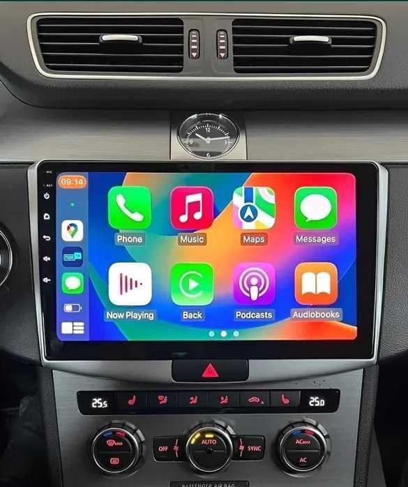 1-8GB Navigatie 10" Android - VW Passat B6 B7 CC CARPLAY Qled WIFI