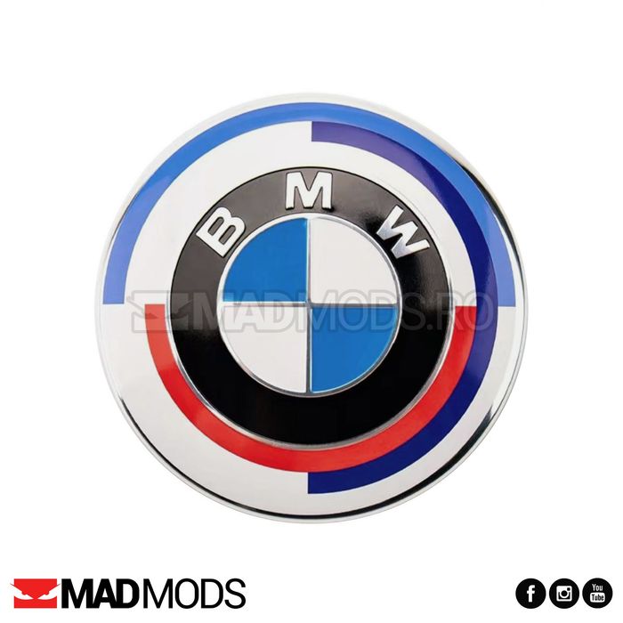 Embleme aniversare BMW 82 / 74 / 45mm capota portbagaj seria 1 2 3 4 5 6 7 8 i X M