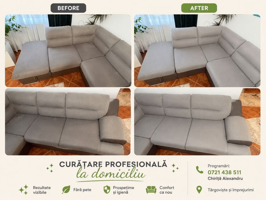 Curatare canapele/tapiterii la domiciliu