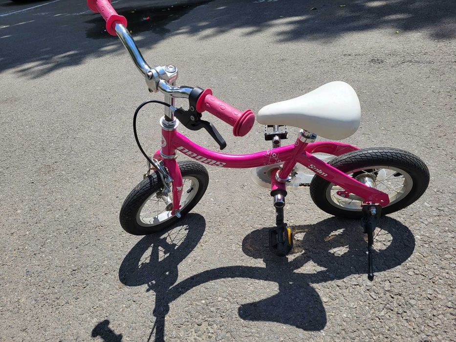 Vand bicicleta copii Pegas Soim roz cu roti ajutatoare
