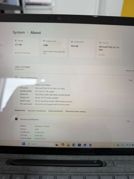 Tableta Microsoft Surface Pro X