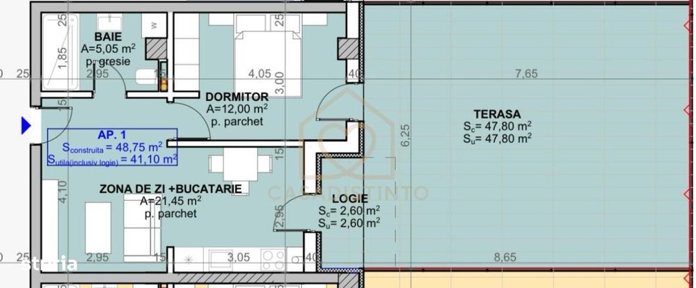 Apartament 2cam cu terasa generoasa zona centru vechi