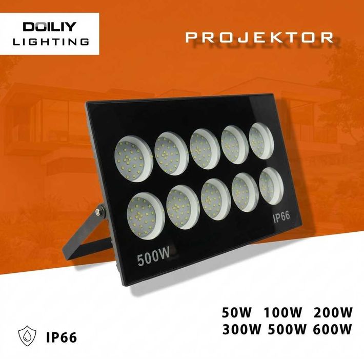 Супер яркие LED прожекторы 50–3000W | Улица, склад, IP66