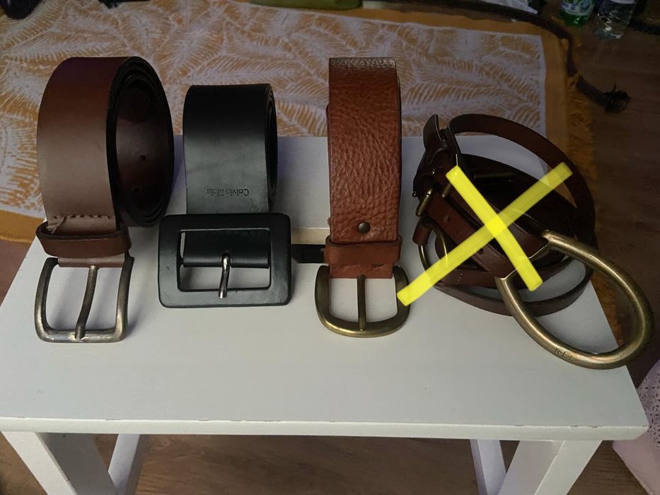 Кожени колани кафяв, черен Ralph Lauren, Calvin Klein