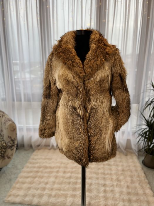 Haina din blana naturala de vulpe cristal marime s/m