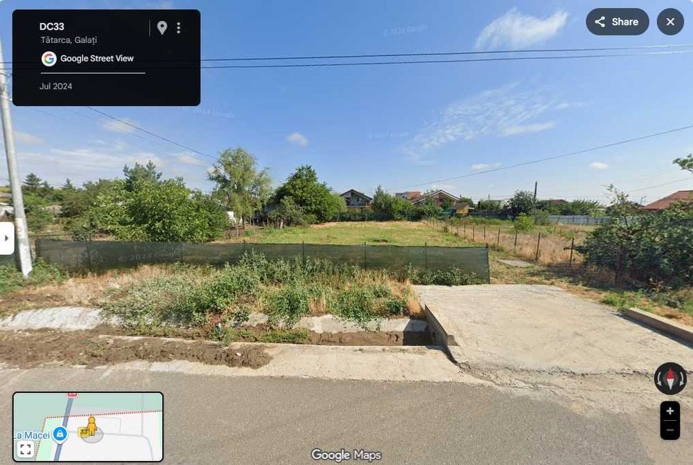 Teren de vânzare ,724 mp - 32,5 euro mp– Tatarca / Tulucești (aproape de DN)
